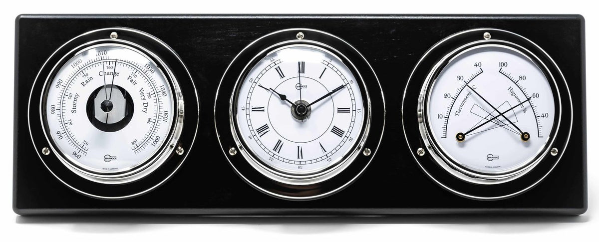 Barigo Tempo Weatherstation - 4 Instruments in 1 - Barometer Hygrometer Thermometer Clock