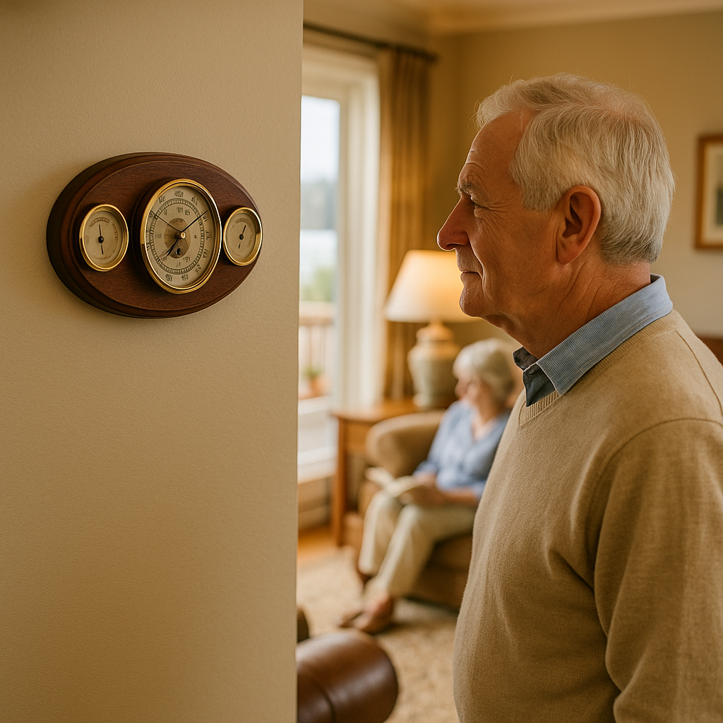 Oval Mahogany Weatherstation -3 in 1 - Hygrometer + Barometer + Thermometer