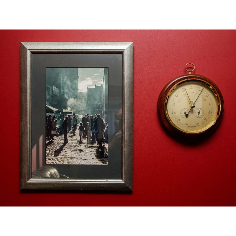 Mahogany & Brass Weather-Station 3 in 1 - Hygrometer + Barometer + Thermometer