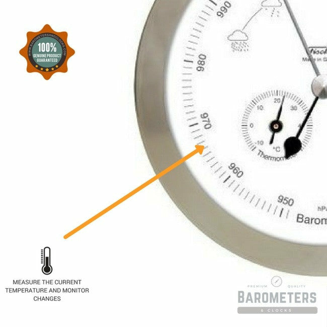 Modern Indoor & Outdoor Weatherstation- 3 in 1 - Hygrometer + Barometer + Thermometer