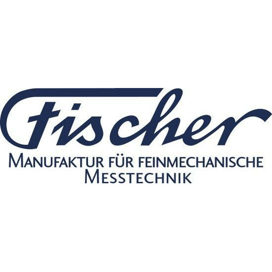 FISCHER logo with German text, precision measuring instrument branding