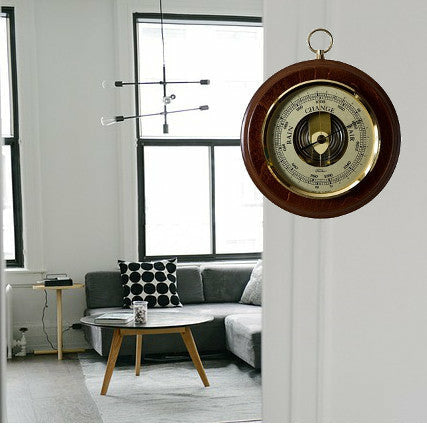 Classic Walnut & Brass 170mm Fischer Barometer