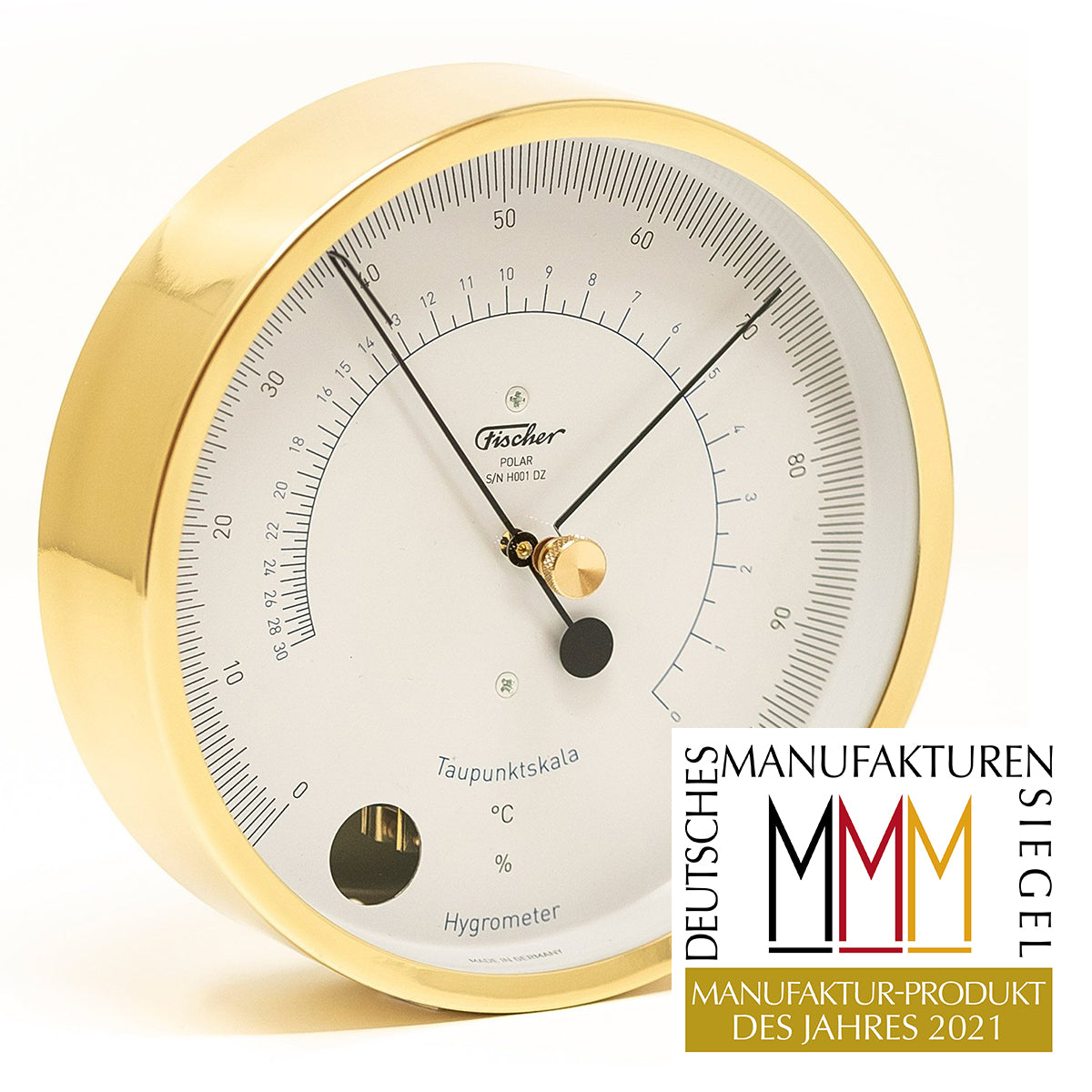 Designer POLAR Instruments - Hygrometer Polished Brass