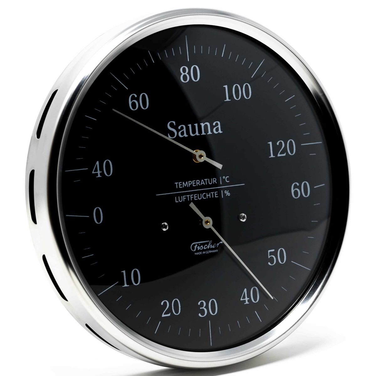 Sauna -Black Thermometer & Hygrometer 130mm