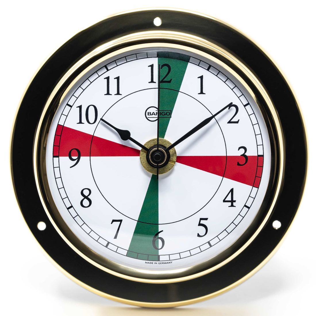 Barigo Tempo Quartz Clock with Radio Sectors 683MSFS – Polished Brass (110 mm)