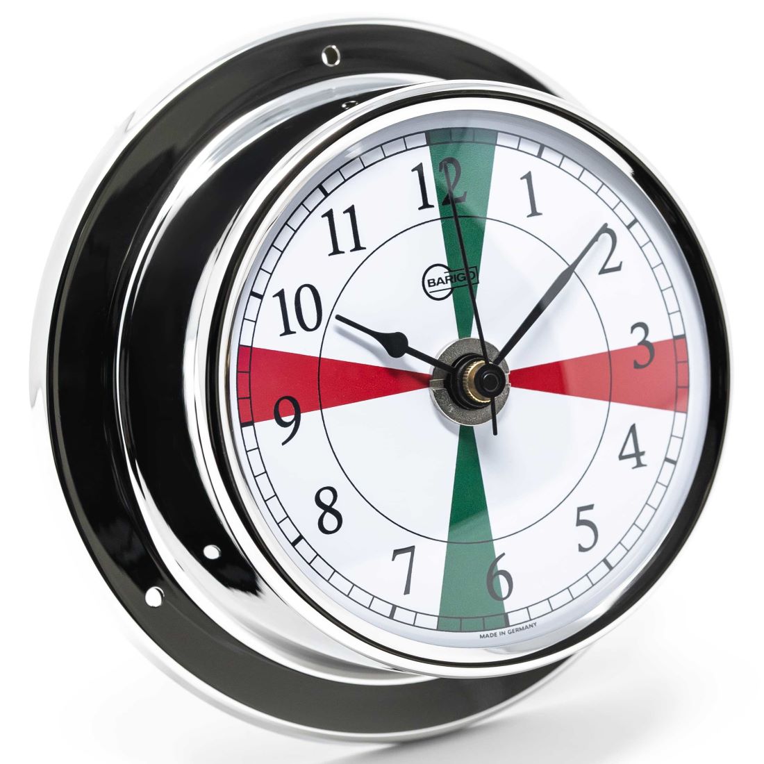 Barigo Tempo Quartz Clock with Radio Sectors 683RFPOFS – Polished Stainless Steel (110 mm)
