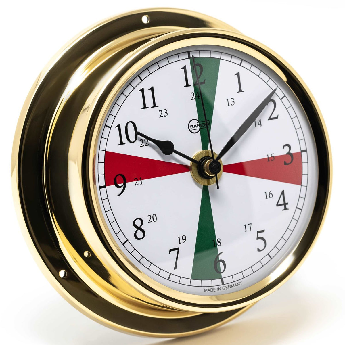 Barigo Regatta Quartz Clock with Radio Sectors 684MSFS – Polished Brass (125 mm)