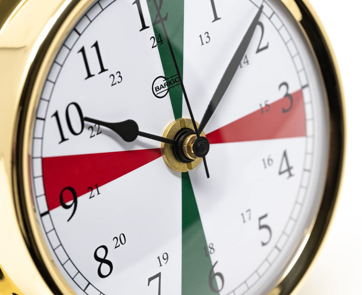 Barigo Regatta Quartz Clock with Radio Sectors 684MSFS – Polished Brass (125 mm)