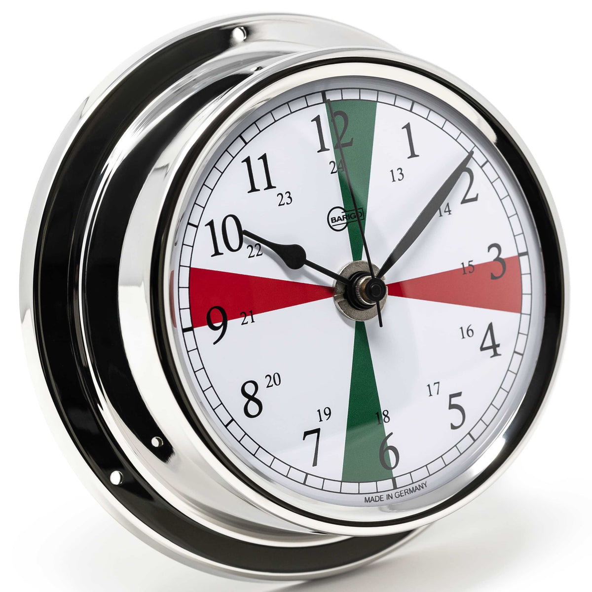 Barigo Regatta Quartz Clock with Radio Sectors 684RFPOFS – Polished Stainless Steel (125 mm)