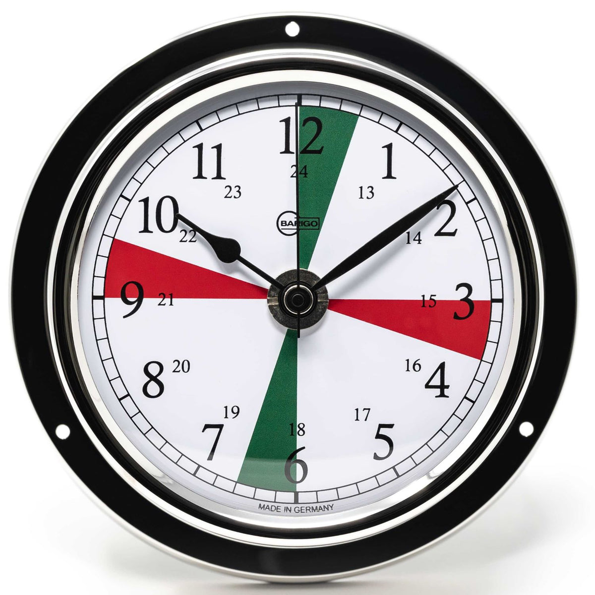 Barigo Regatta Quartz Clock with Radio Sectors 684RFPOFS – Polished Stainless Steel (125 mm)