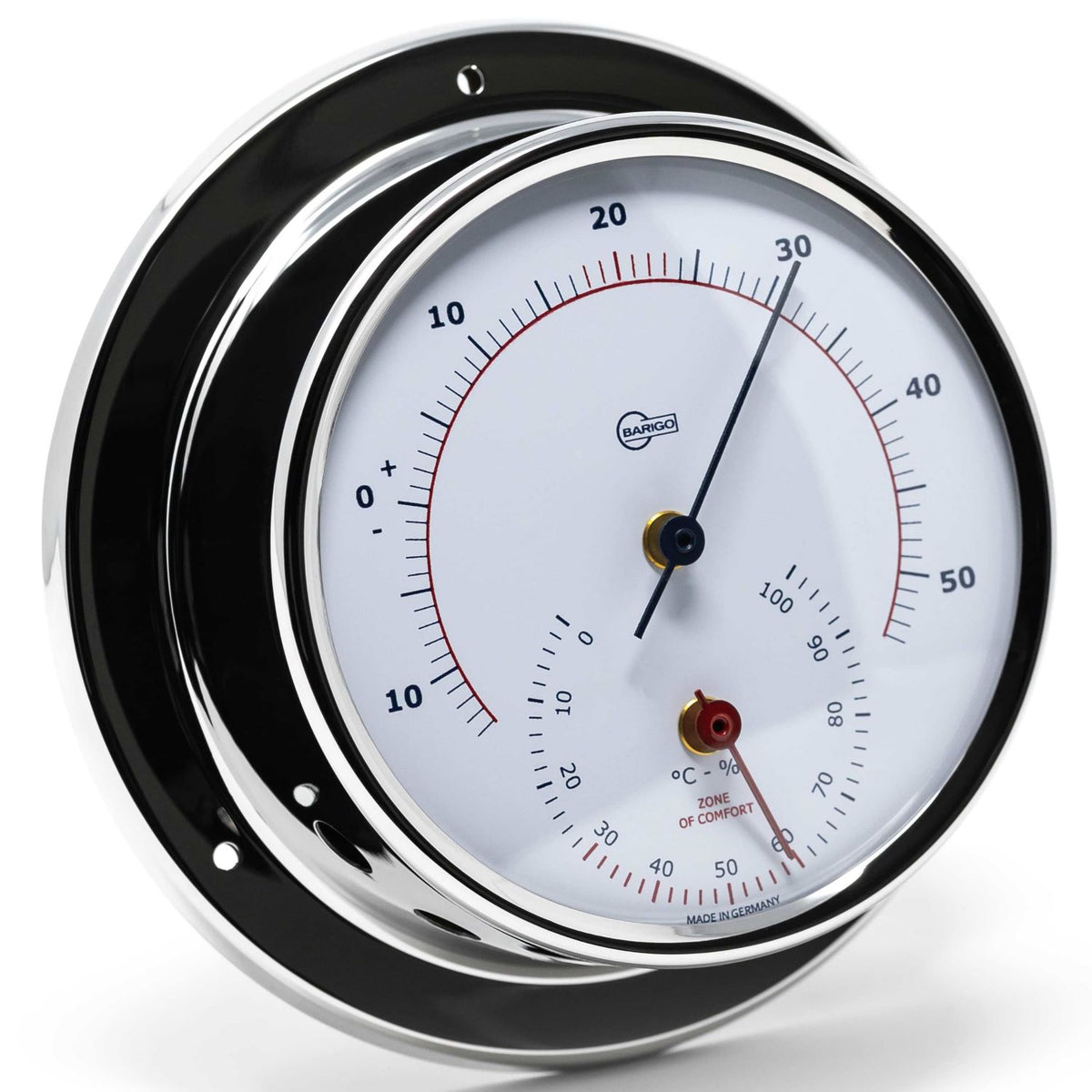 Barigo Sky Thermo-Hygrometer 983RFPO.AV – Polished Stainless Steel (110 mm)