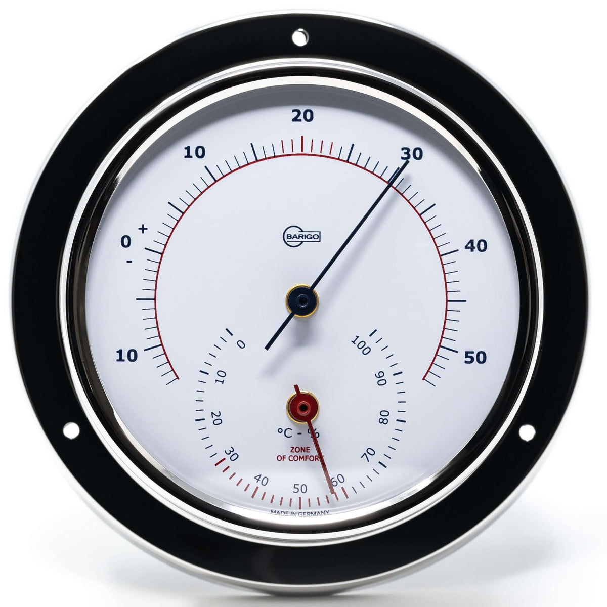 Barigo Sky Thermo-Hygrometer 983RFPO.AV – Polished Stainless Steel (110 mm)