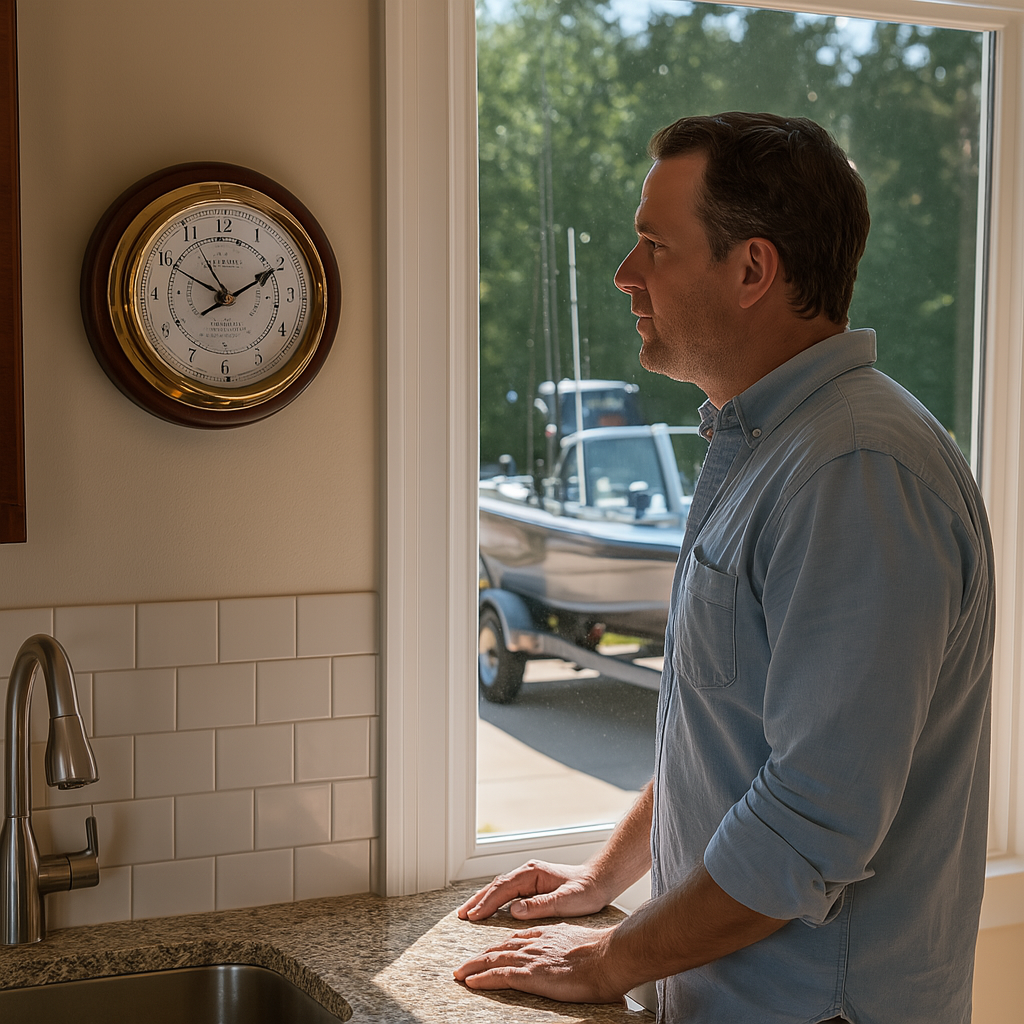 Fischer mahogany tide clock barometersandclocks