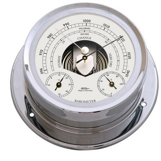 Premium Chrome Weatherstation – Barometer, Thermometer &amp; Hygrometer