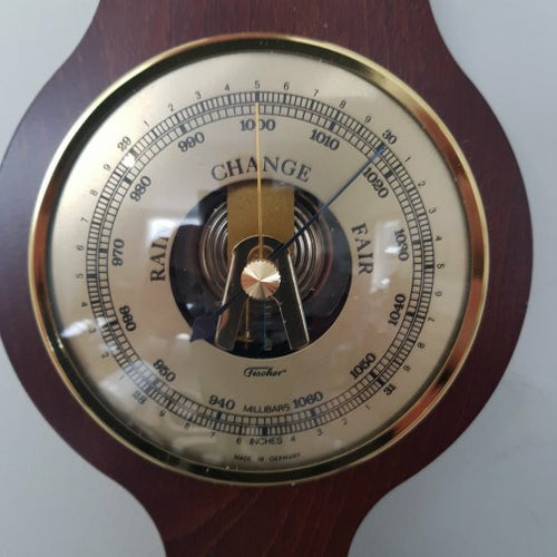 Traditional  Banjo Mahogany 540mm Weatherstation -3 in 1 - Hygrometer + Barometer + Thermometer
