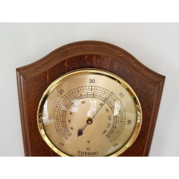 Walnut &amp; Brass Weatherstation-3 in 1 - Hygrometer + Barometer + Thermometer