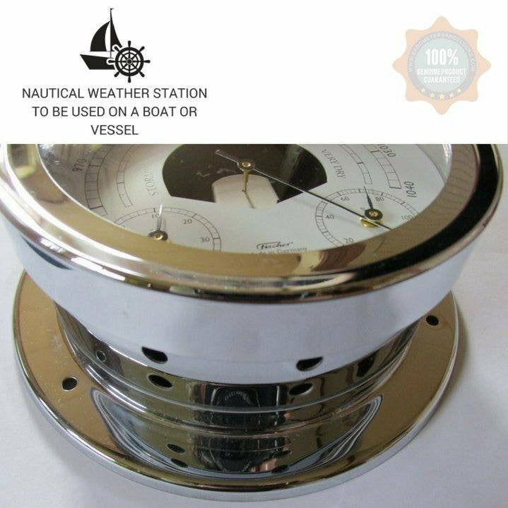 Premium Chrome Weatherstation – Barometer, Thermometer &amp; Hygrometer