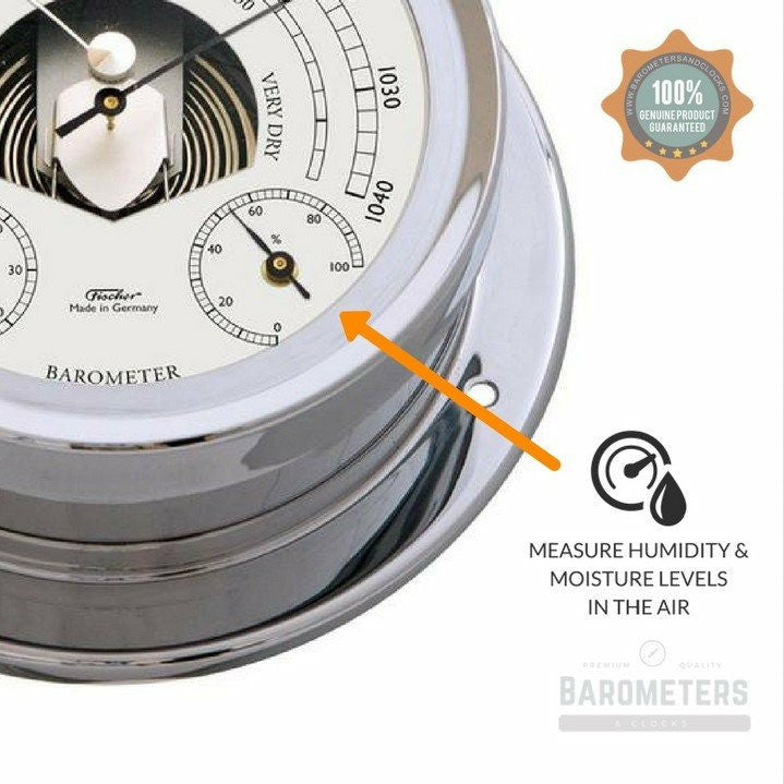 Premium Chrome Weatherstation – Barometer, Thermometer &amp; Hygrometer