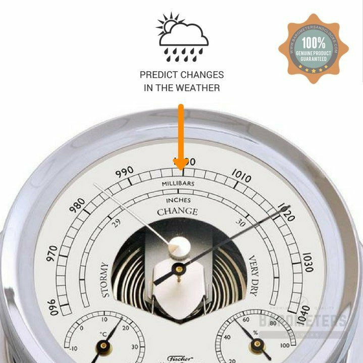 Premium Chrome Weatherstation – Barometer, Thermometer &amp; Hygrometer